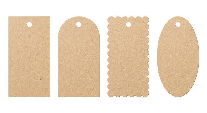 Blank craft brown paper gift tags set