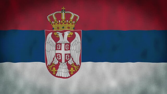 Serbia National Flag Waving Animation With Realistic Fabric Texture. 4K Seamless Loop Of The Serbian Flag With Realistic Fabric Movement, Patriotic Symbol. Independence And National Pride Concept.