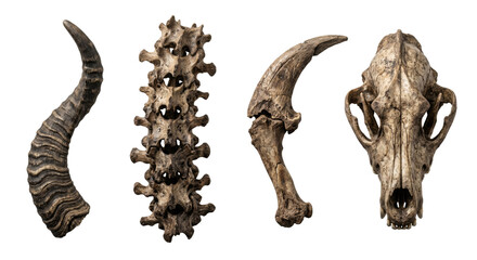 Ancient animal bones and skull skeleton specimens © PNG Lab