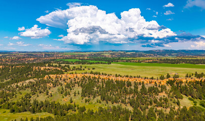 Naklejka premium Scenic Aerial View of Wyoming Prairie Landscape