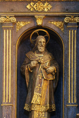 Obraz premium Saint Cyril, statue on the main altar in the Parish Church of the Visitation of the Virgin Mary in Cucerje, Croatia 