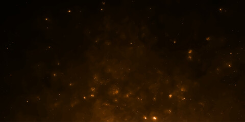 Sparkling embers and fiery dust particles drift upwards in a dark, dramatic, and mystical atmosphere, creating a magical and intense visual spectacle. © RD Visuals