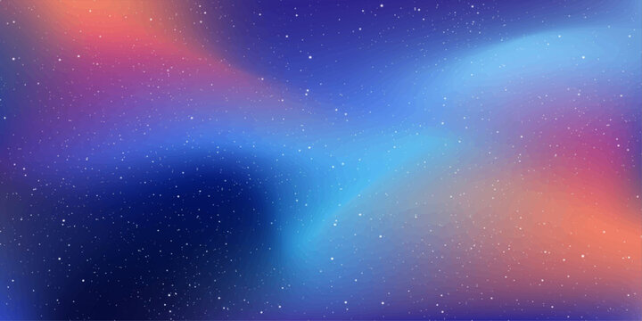 Abstract cosmic nebula with swirling hues of blue, purple, and orange, sprinkled with stardust, evoking a sense of wonder and the vastness of the universe.