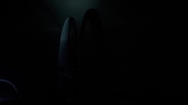 Riding Bicycle Wheel at Night