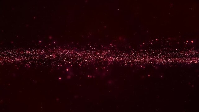 red glowing particles drifting in dark space