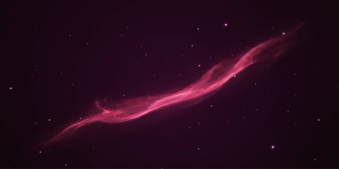 Cosmic tendrils of a vibrant pink nebula unfurl gracefully across the deep expanse of space, adorned with scattered stars, creating a breathtaking celestial spectacle. © RD Visuals