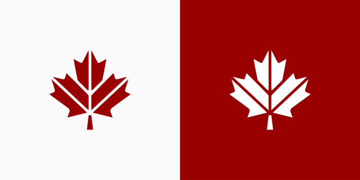 Maple leaf vector logo design with modern, simple, clean and abstract style.