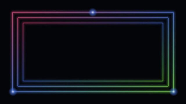 pink neon glowing frame border background chasing lights loop