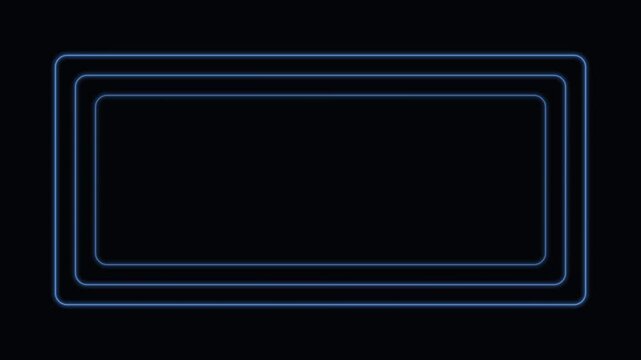 Animated blue neon multi frame glowing border background flowing loop