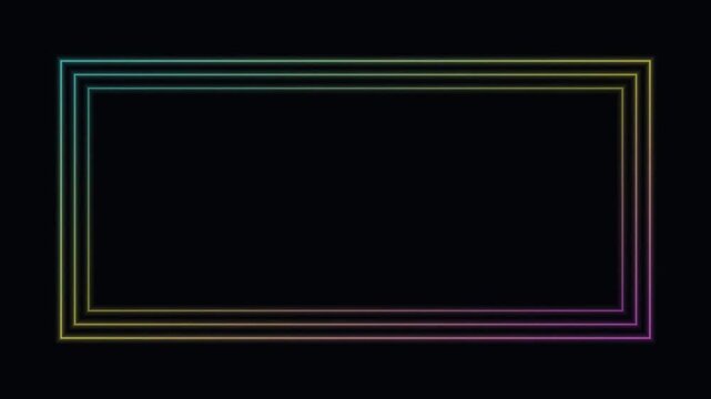 Animated cyan neon multi frame glowing border background pulsing loop