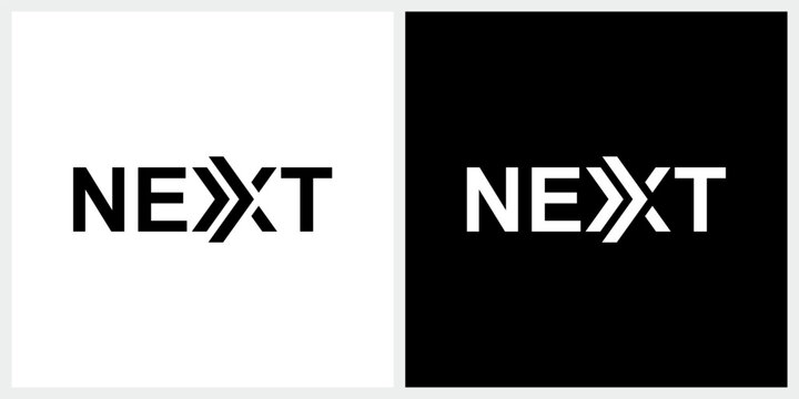 Next lettering logo design, typography text next logo design concept