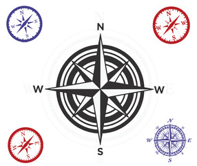Obraz premium Minimalist Compass Vector Art