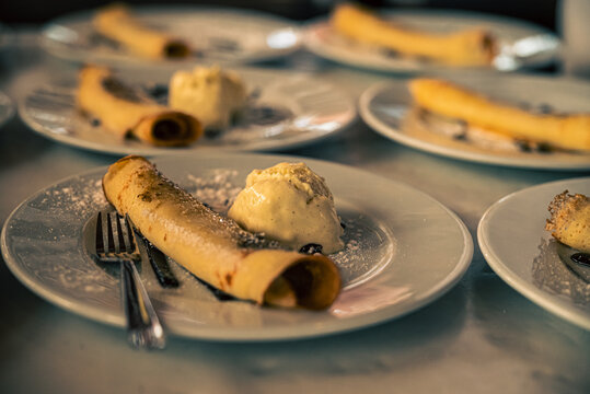 Panqueque con dulce de leche 