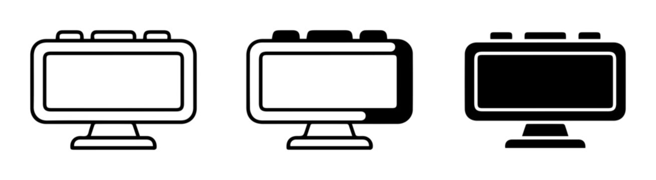 Digital Display Icons, Screen Mockups, Electronic Gadget Set, Vector Graphics