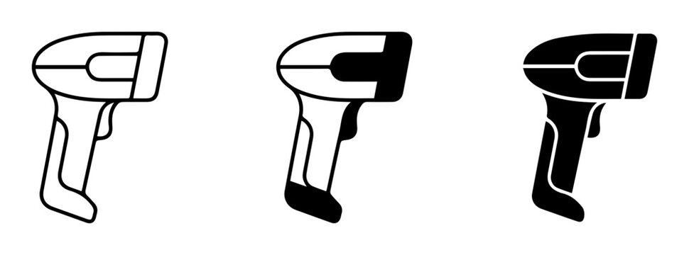 Barcode Scanner Icons, Retail Technology, Point of Sale Equipment, Digital Data Capture