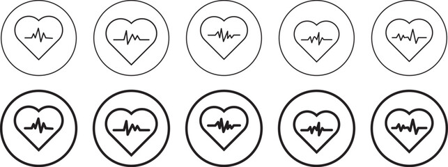 Fototapeta premium Healthy lifestyle fitness aerobic exercise highlighting a heart beat icons sign for gym tracking applications, cardiac rehab programs, and medical blog graphics.
