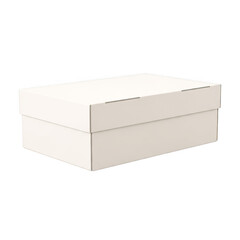Fototapeta premium Minimalist white rectangular storage box with lid