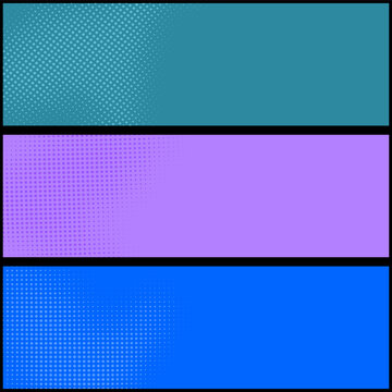 Abstract Halftone Dot Gradient Banner Background Set with Colorful Copy Space