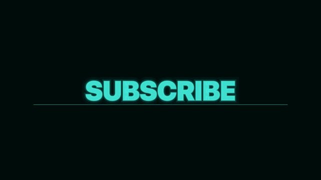 Teal YouTube Neon Subscribe Glow Animation Loop