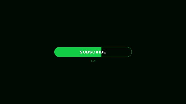 Green YouTube Button Fill Progress Animation Loop