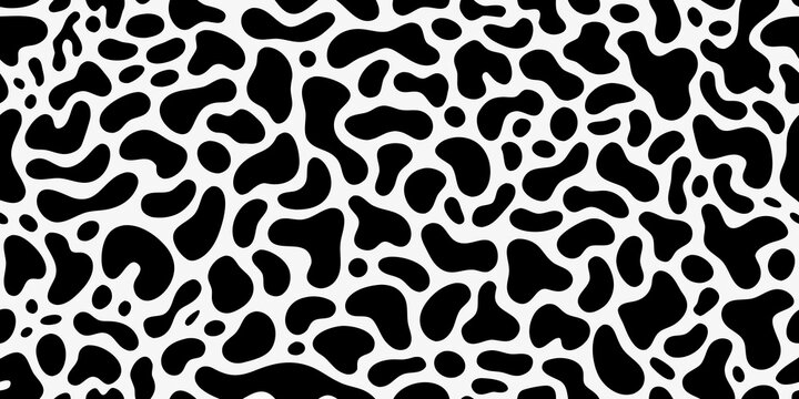 Cow spot pattern black and white vector illustration