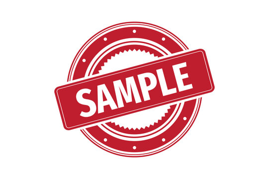 Red sample stamp on white background.