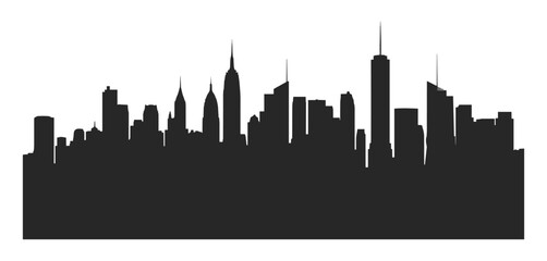 Fototapeta premium Silhouette of a Modern City Skyline urban architecture