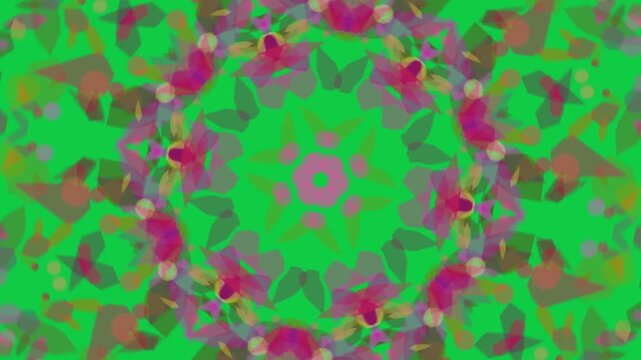 Mandala reacting to core pulse, unfolding, rotating to show floral symmetry on transparent black