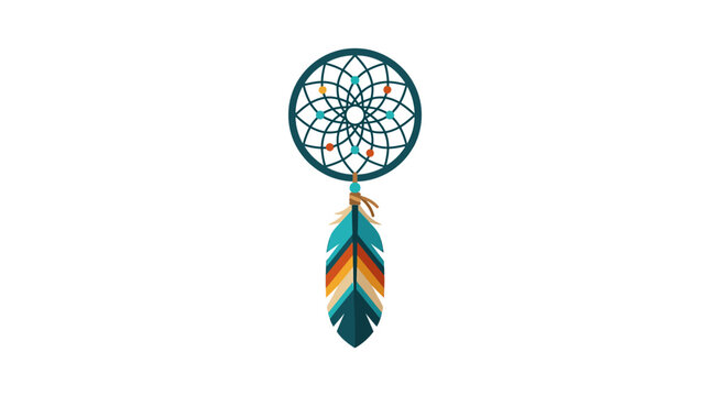 The Image Is A Graphic Illustration Of A Dreamcatcher It Is A Circular