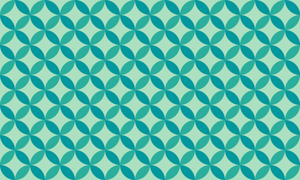 High resolution seamless mid-century modern geometric pattern, retro emerald green and teal mosaic tiling background.