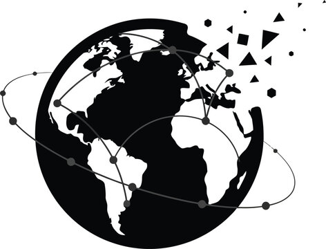 Abstract Globe with Network and Geometric Fragmentation