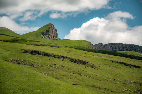 mountain landscape with clouds
