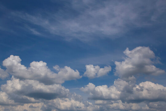 view on two types of clouds in a sky
