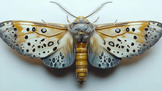 The features a vibrant butterfly in sharp focus against a blurred background. The butterfly's intricate wing patterns are clearly visible.