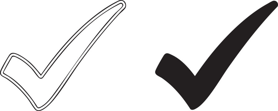 Black and white checkmark symbols check marks tick ticks