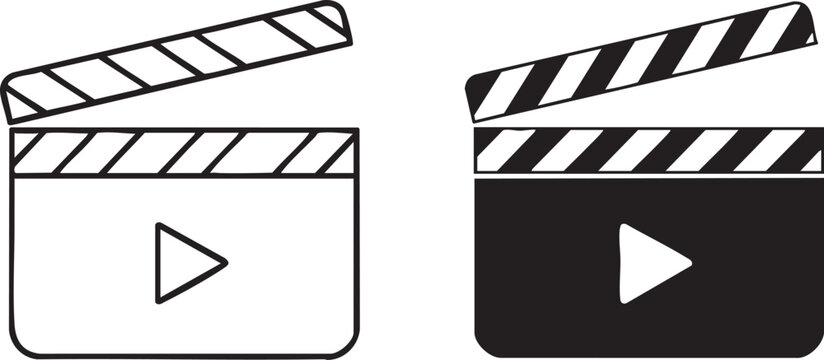 Black and white clapper on white background clapperboard production filmmaking