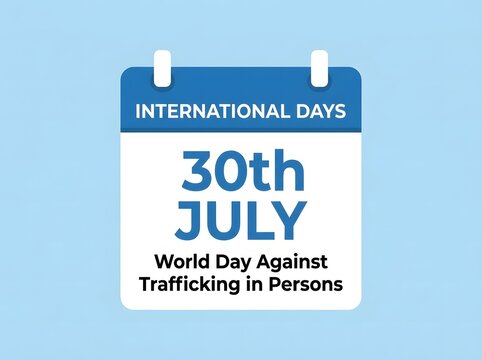 World day against trafficking in persons international awareness calendar icon