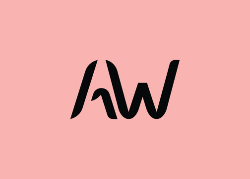 AW Modern Monogram Icon. Clean geometric letterform evokes simplicity, elegance, and contemporary graphic design sensibility.