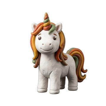Cute handmade clay unicorn toy