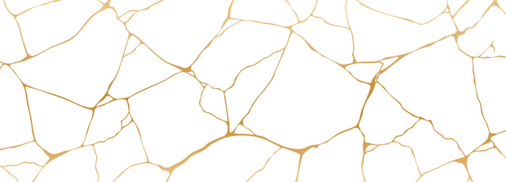 Elegant Gold Kintsugi Lines Abstract Vector Background