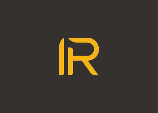 IR Modern Monogram Icon. Clean geometric letterform evokes simplicity, elegance, and contemporary graphic design sensibility.