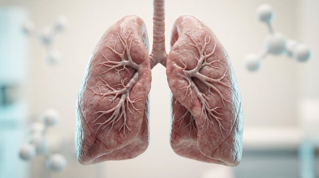 Human lungs with trachea