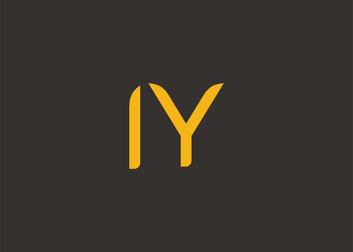 IY Modern Monogram Icon. Clean geometric letterform evokes simplicity, elegance, and contemporary graphic design sensibility.