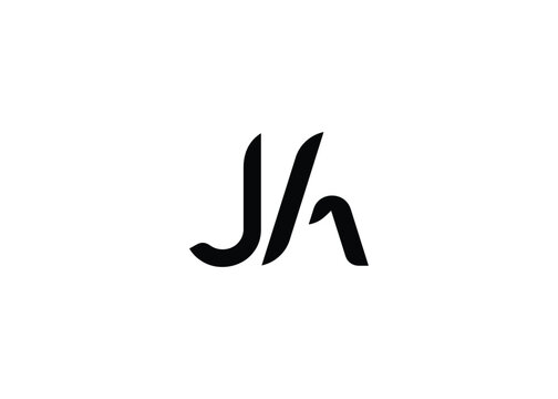 JA Modern Monogram Icon. Clean geometric letterform evokes simplicity, elegance, and contemporary graphic design sensibility.