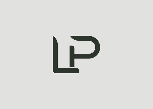 LP Modern Monogram Icon. Clean geometric letterform evokes simplicity, elegance, and contemporary graphic design sensibility.