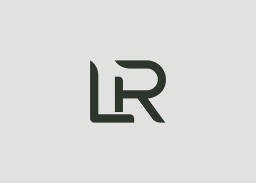 LR Modern Monogram Icon. Clean geometric letterform evokes simplicity, elegance, and contemporary graphic design sensibility.