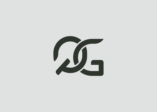 QG Modern Monogram Icon. Clean geometric letterform evokes simplicity, elegance, and contemporary graphic design sensibility.