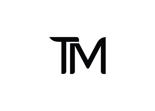 TM Modern Monogram Icon. Clean geometric letterform evokes simplicity, elegance, and contemporary graphic design sensibility.
