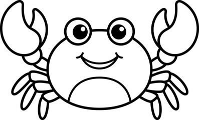 Fototapeta premium Smiling cartoon crab illustration