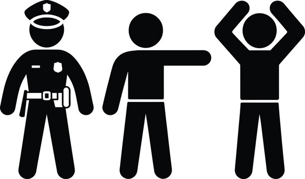 Police officer arresting a protester icon